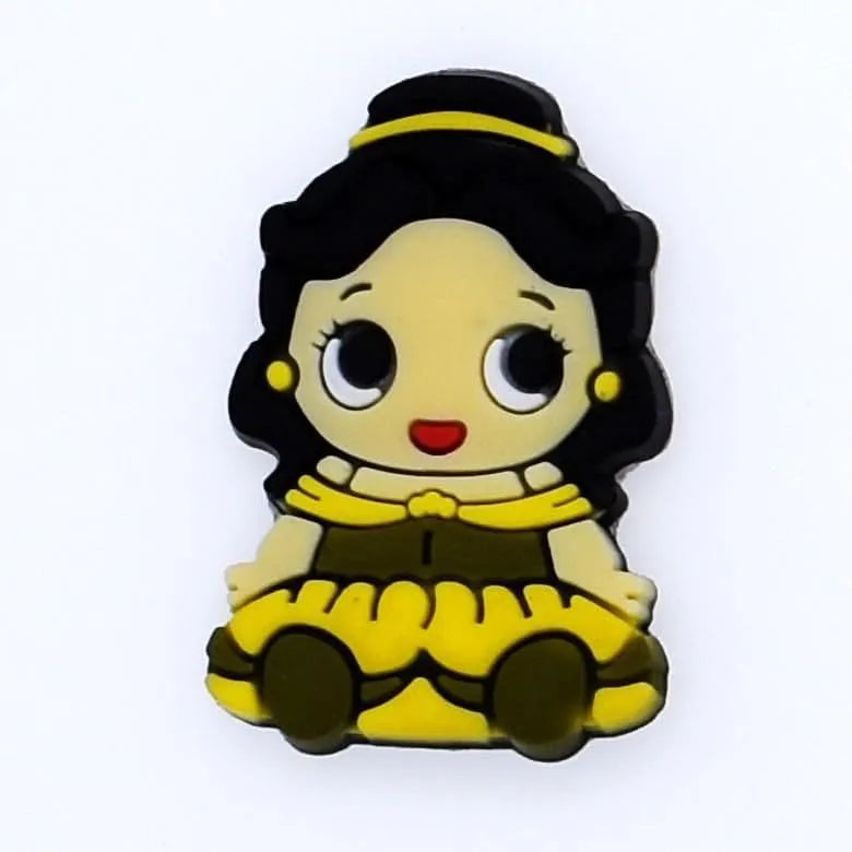 Black Hair Sitting Pretty Lady Shoe Charm