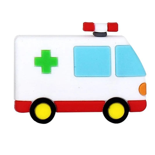 White Ambulance Shoe Charm