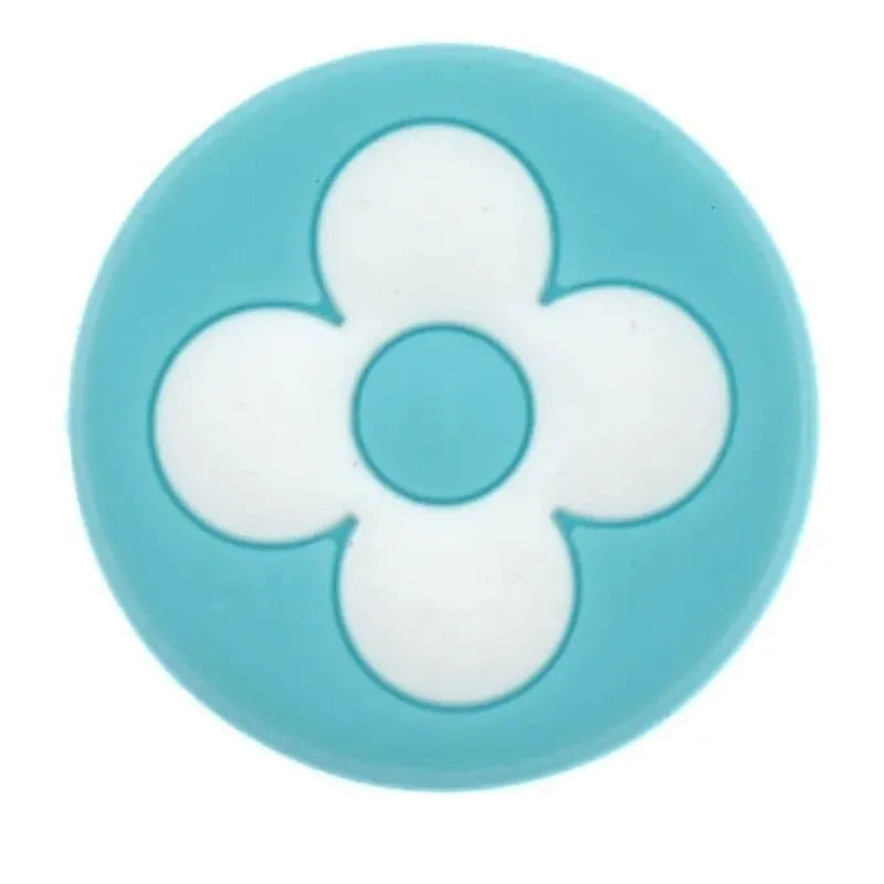 Lv Louis Vuitton Flower On Aqua Logo Badge Shoe Charm