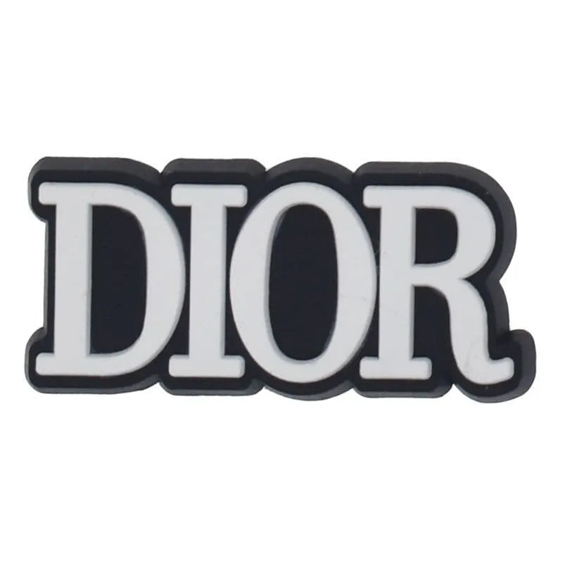 Dior Logo White On Black Shoe Charm