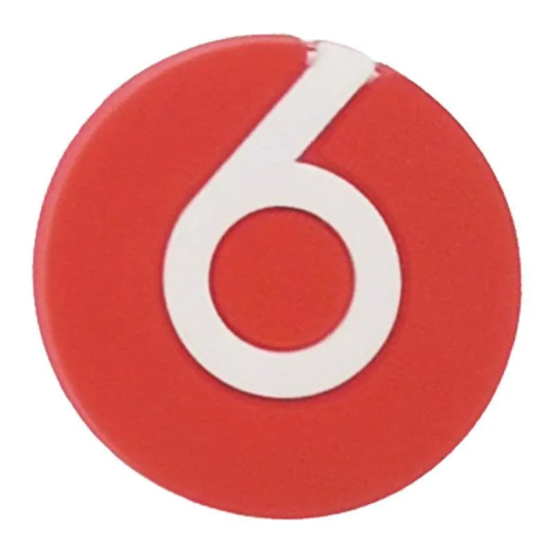 6 Ball Red Round Badge Logo Shoe Charm