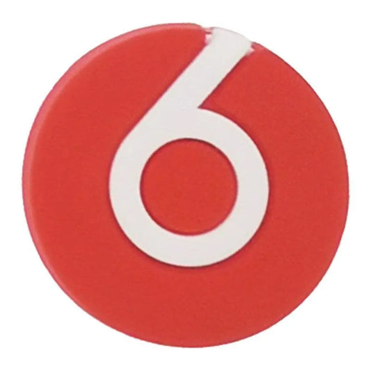 6 Ball Red Round Badge Logo Shoe Charm