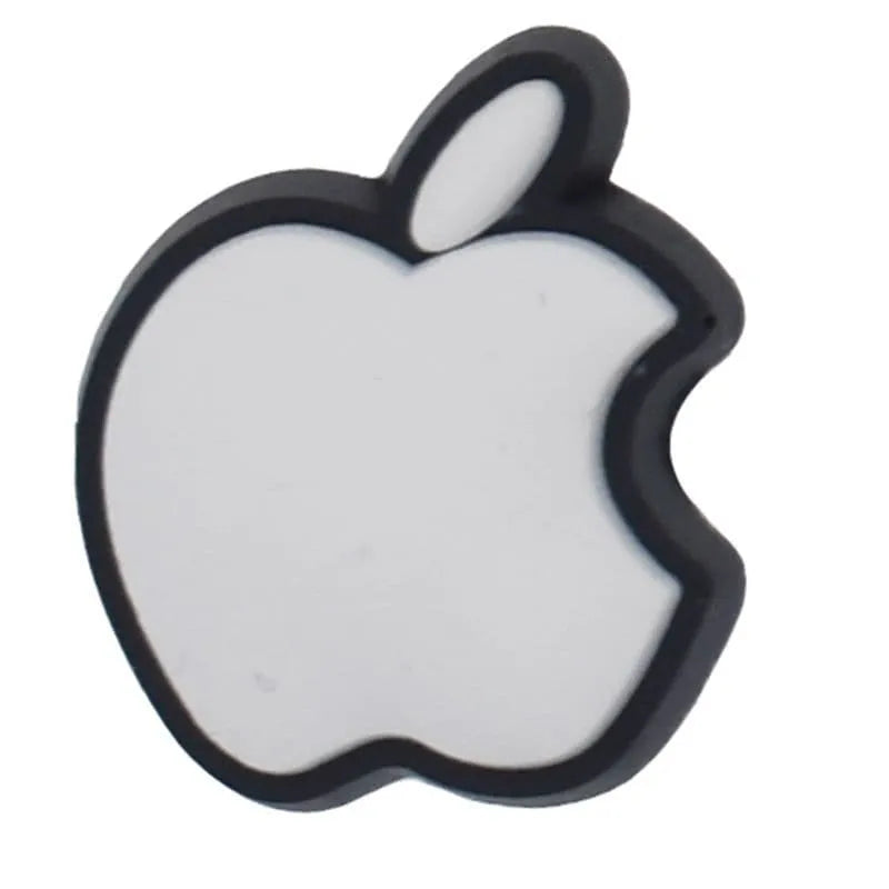 Apple, White Bitten Logo Shoe Charm
