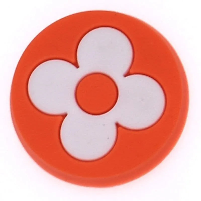 Lv White Flower On Orange Badge Logo Shoe Charm