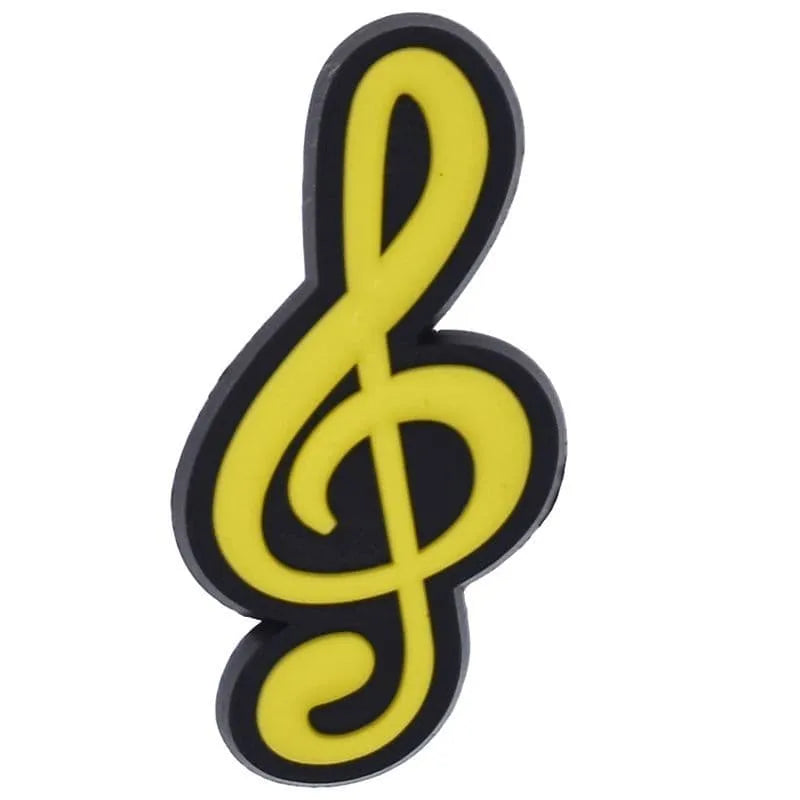 Treble Clef Black/Yellow Shoe Charm