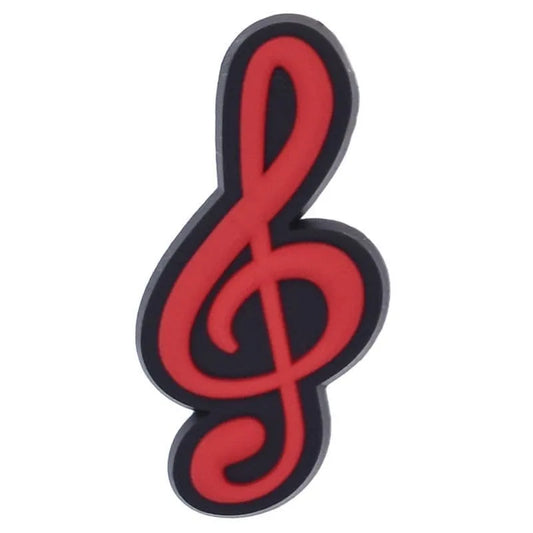 Treble Clef Black/Red Shoe Charm