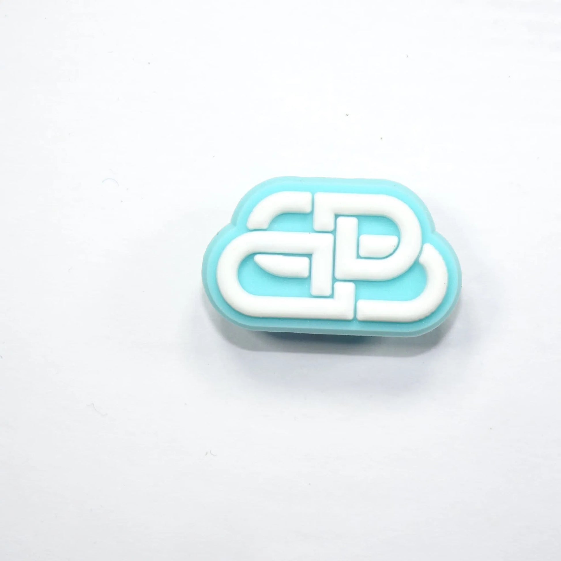 Balenciaga Stylised Bar Logo White On Aqua Shoe Charm