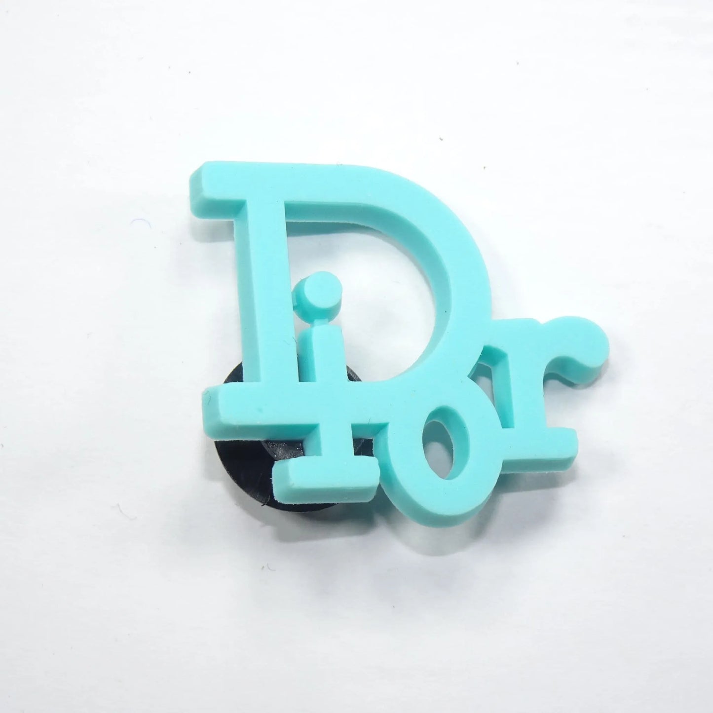 Dior French Luxury Stylised Logo Aqua Shoe Charm