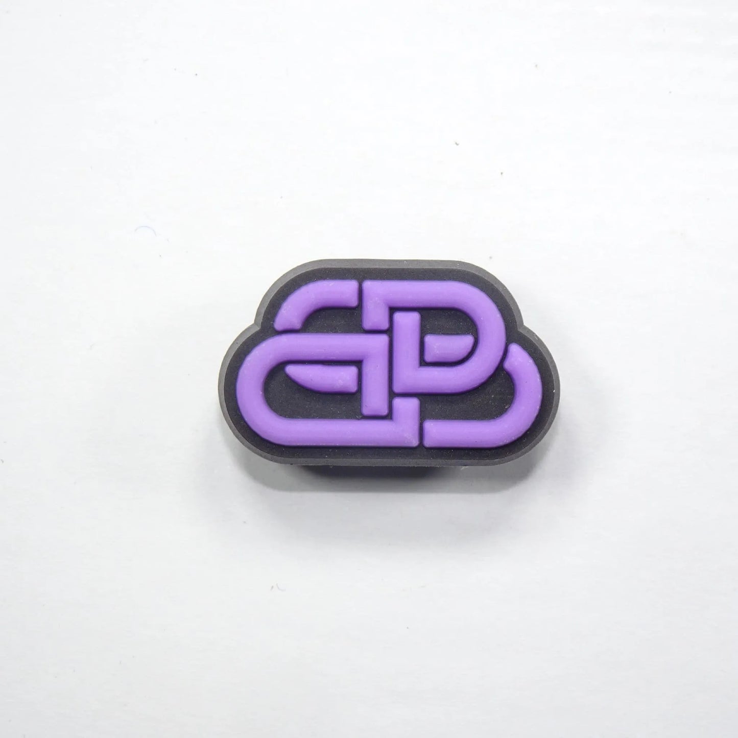 Balenciaga Stylised Bar Logo Purple On Black Shoe Charm
