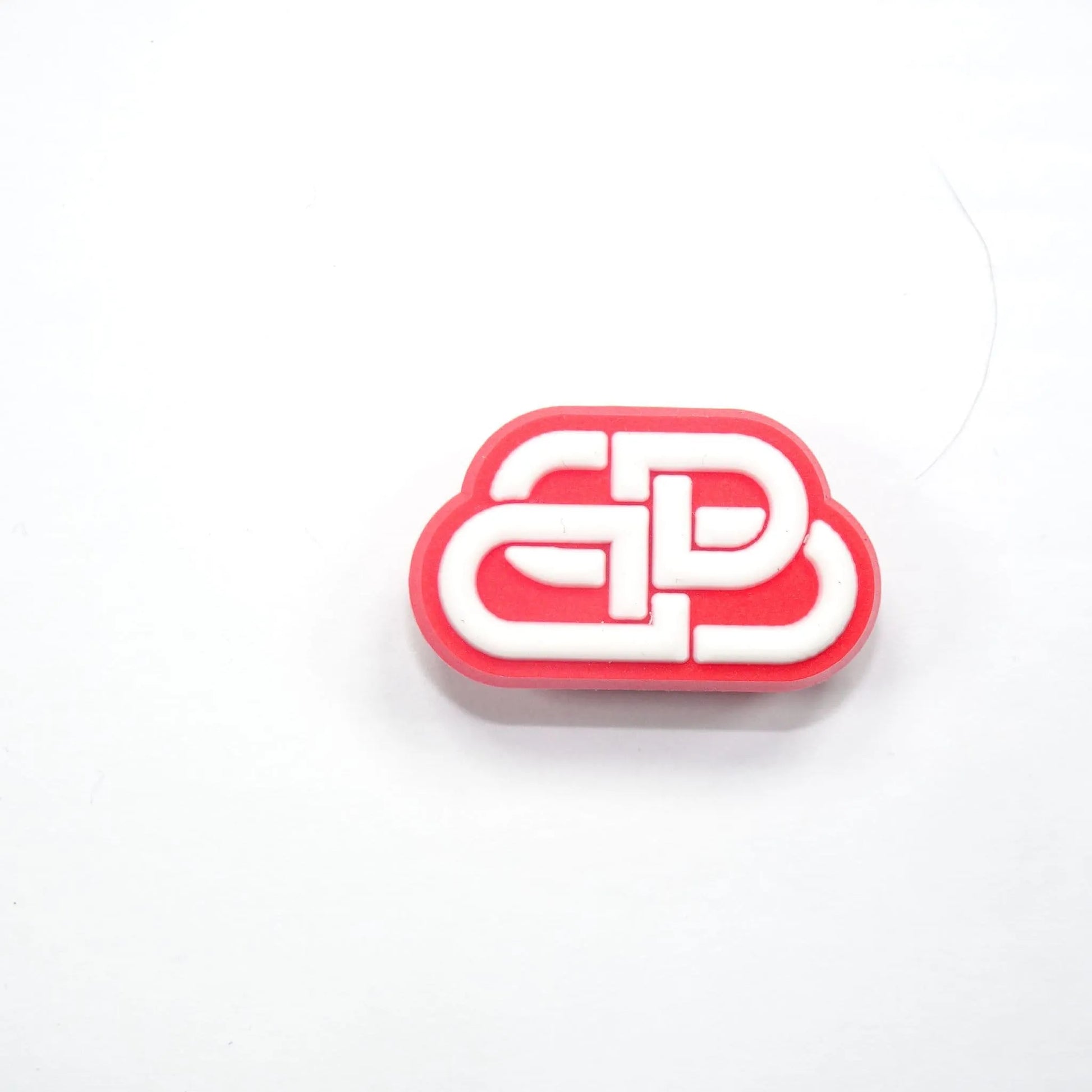 Balenciaga Stylised Bar Logo White On Red Shoe Charm