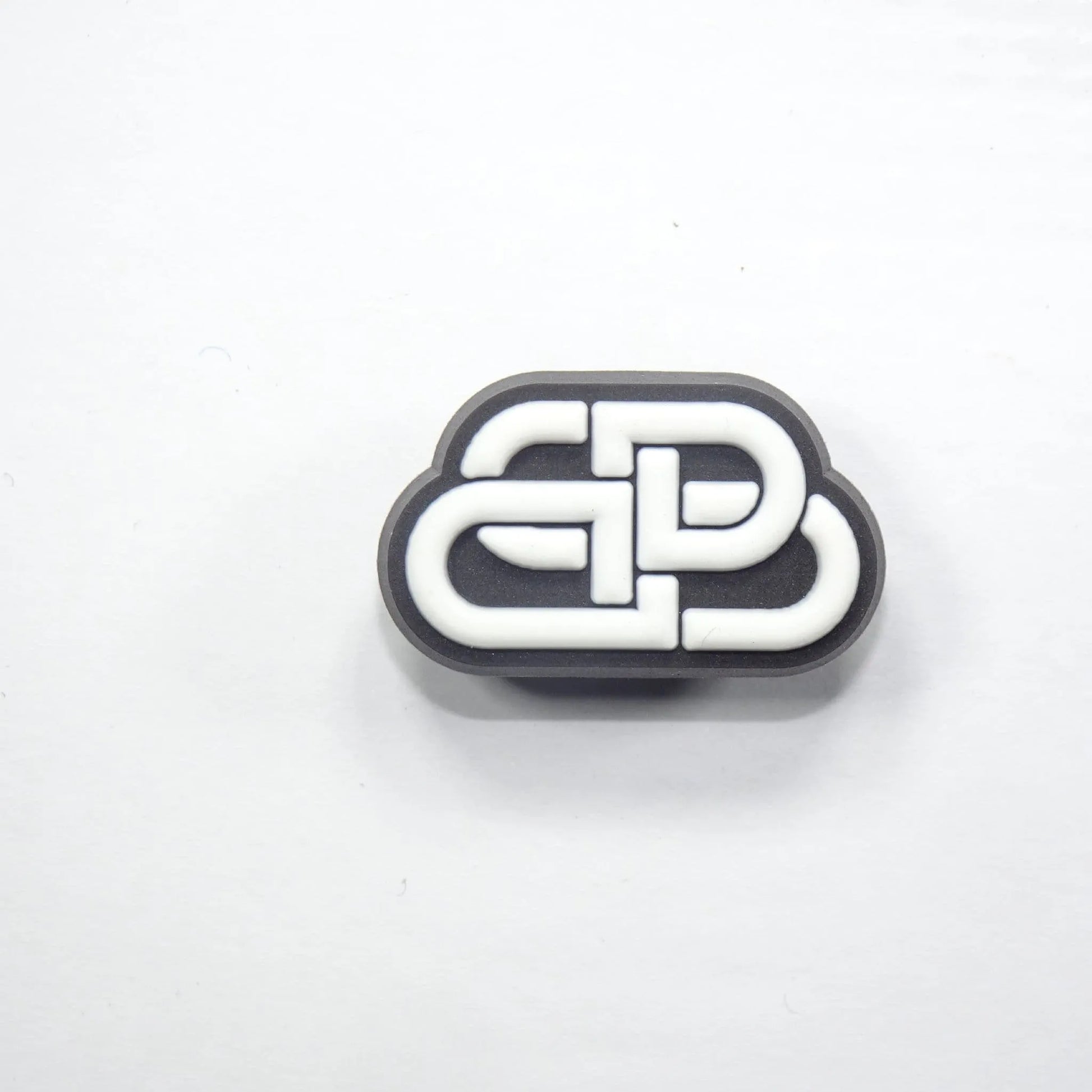 Balenciaga Stylised Bar Logo White On Black Shoe Charm