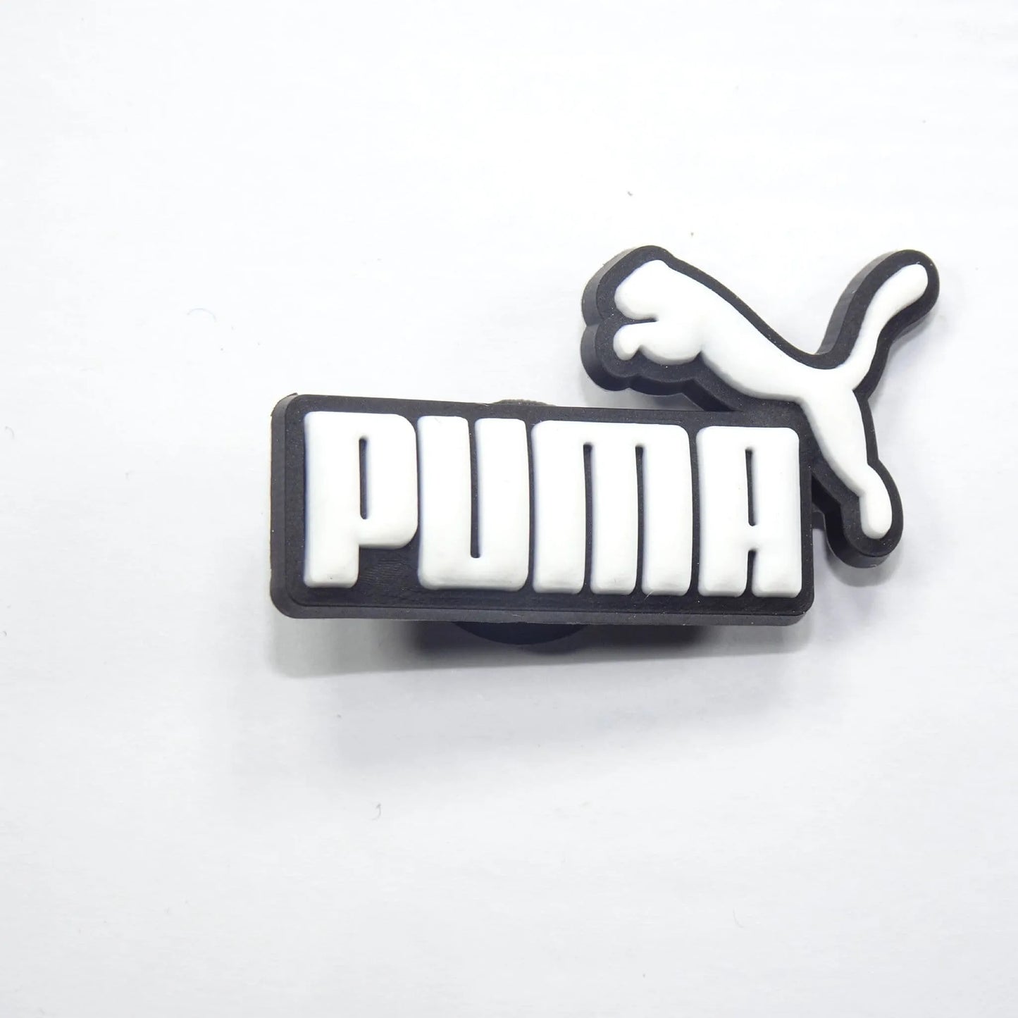 Puma Stylised With Animal Logo White On Black Shoe Charm