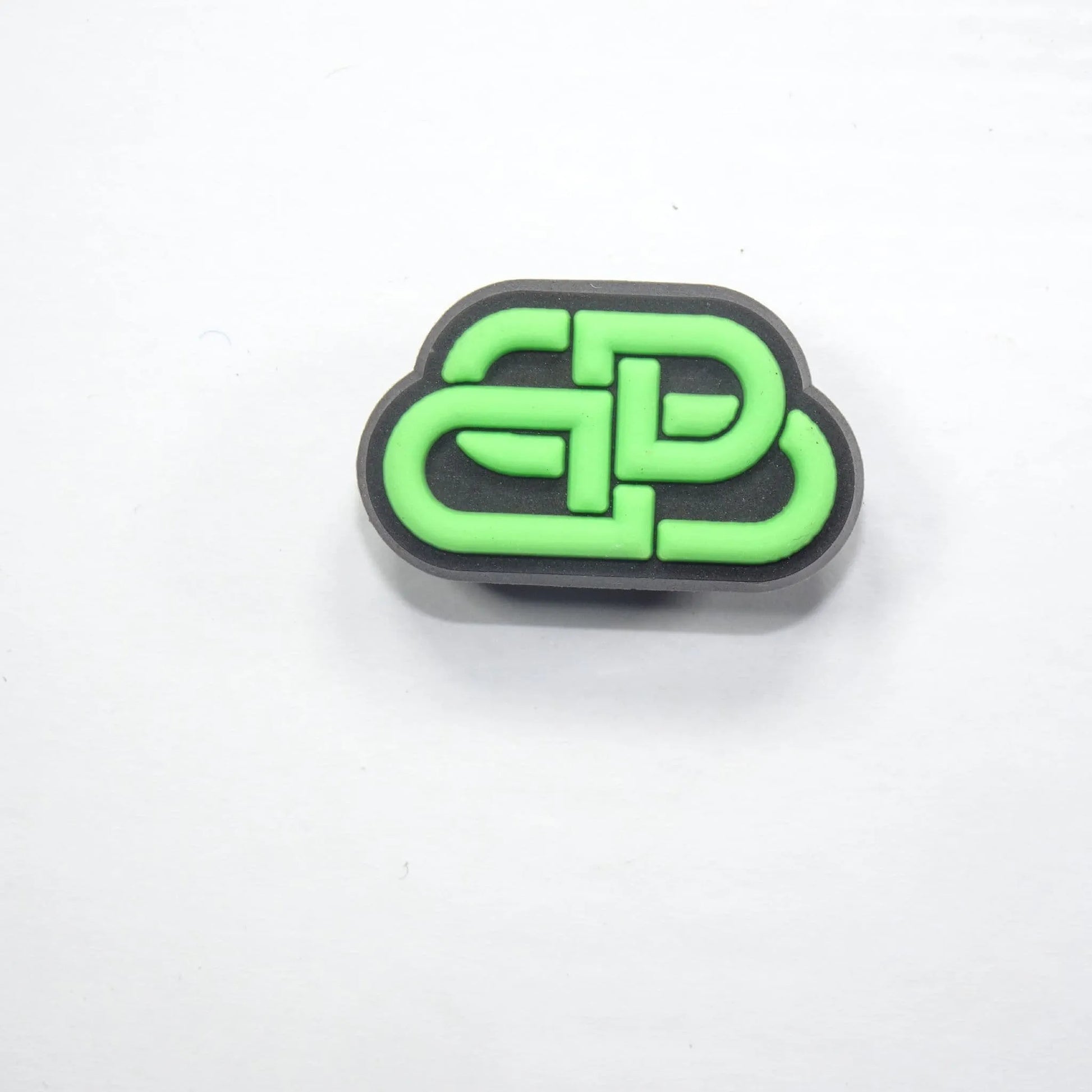 Balenciaga Stylised Logo Bar Green On Black Shoe Charm