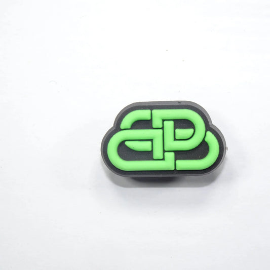 Balenciaga Stylised Bar Logo Green On Black Shoe Charm