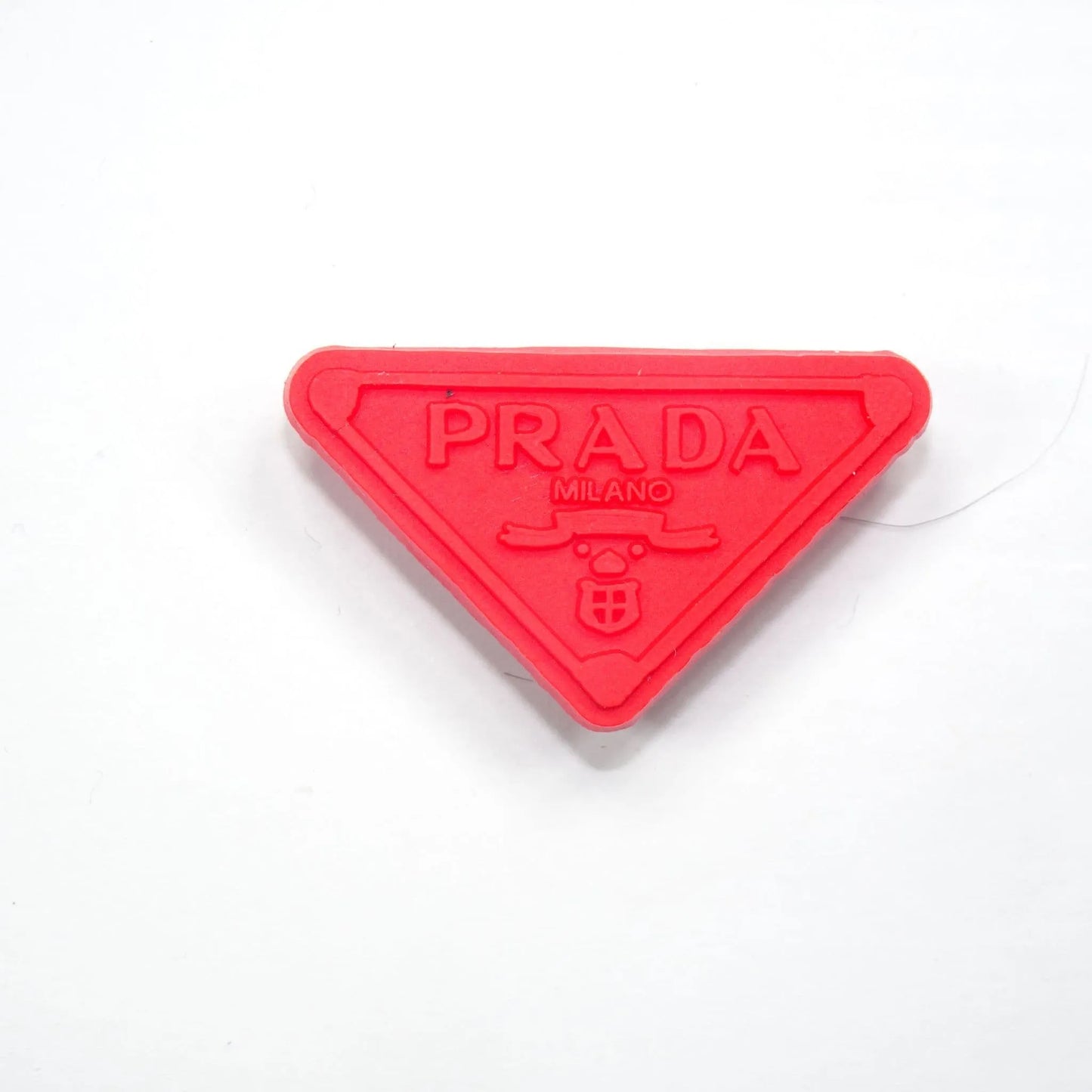 Prada Triplate Stylised Badge Red On Red Shoe Charm