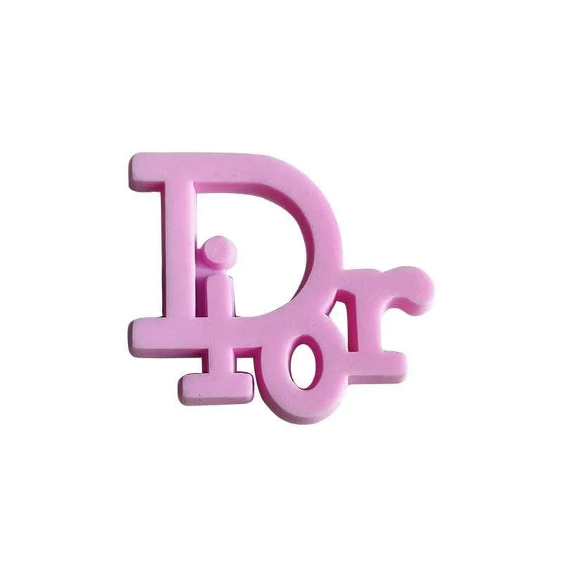Dior French Luxury Stylised Logo Pink Shoe Charm