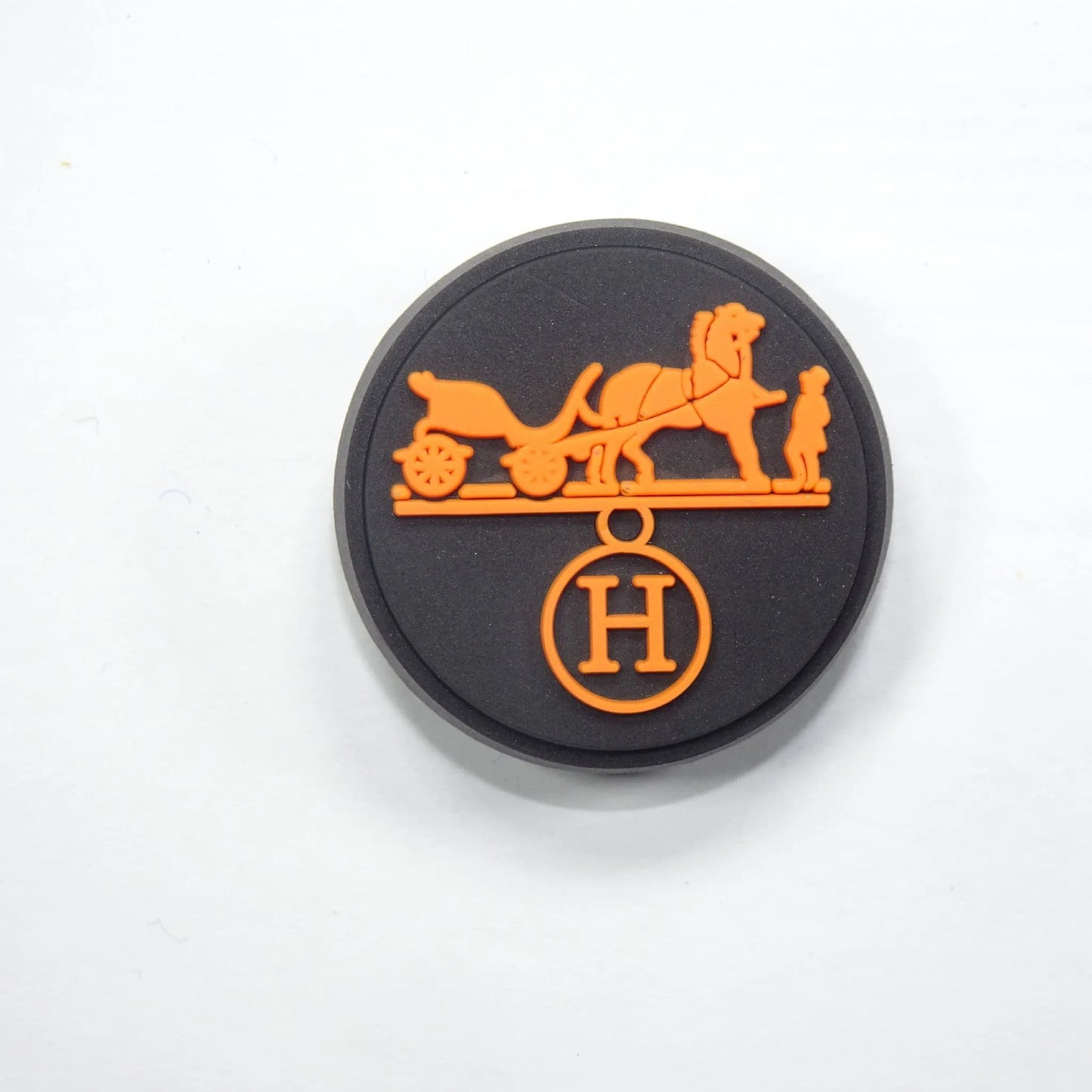 Hermes Round Badge Logo Orange Shoe Charm