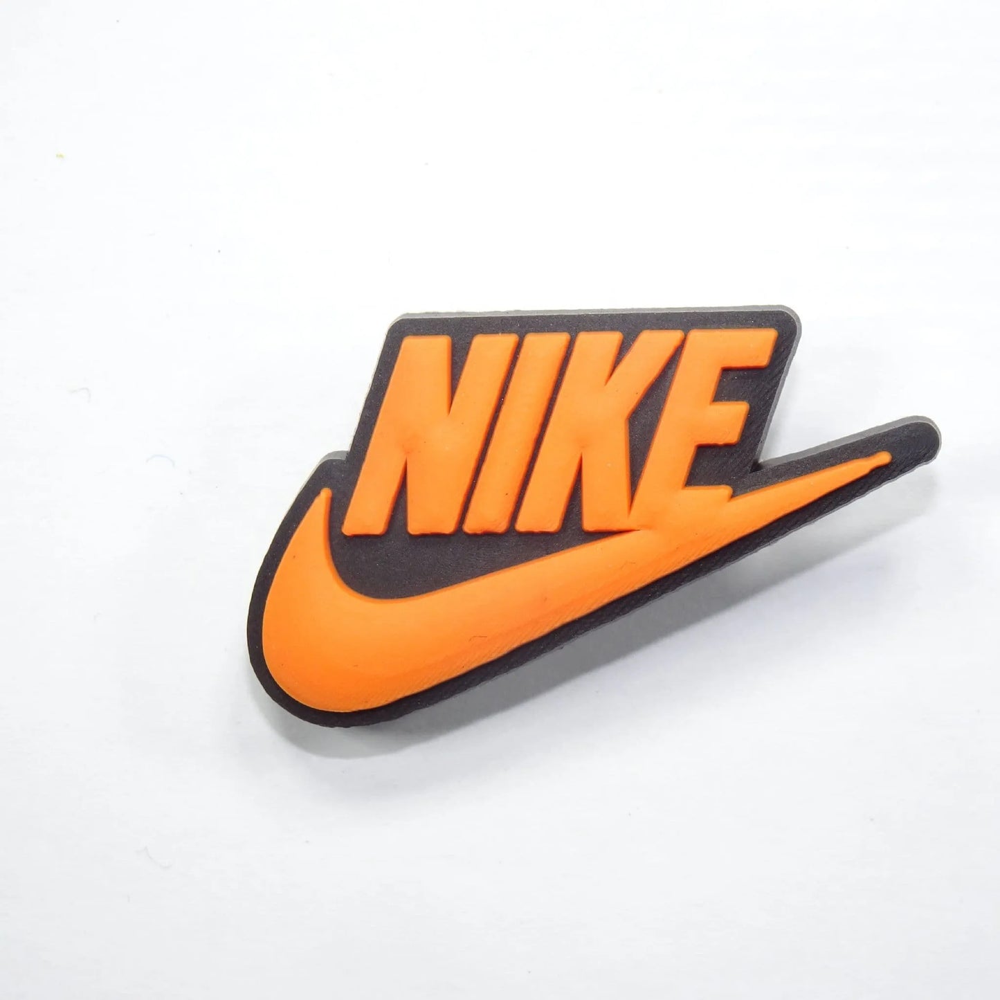 Nike Swoosh Logo Orange On Black Shoe Charm