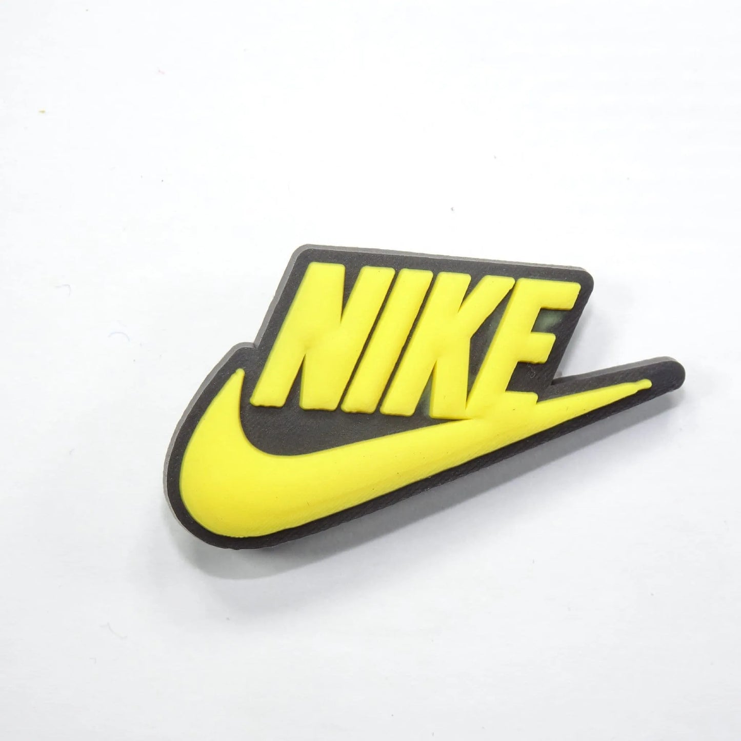 Nike Swoosh Logo Yellow On Black Shoe Charm