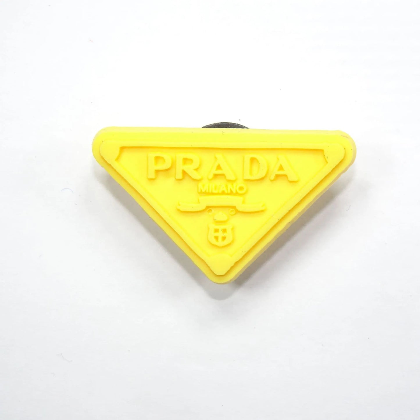 Prada Triplate Stylised Badge Logo Yellow On Yellow Shoe Charm