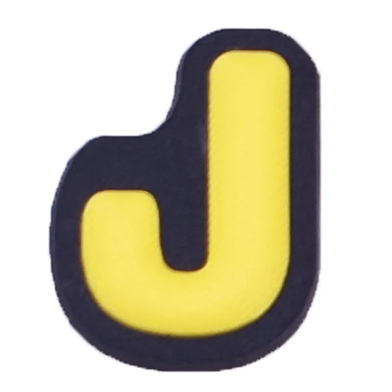 Shoe charm - A-Z CAPITAL LETTERS, Colours on Black