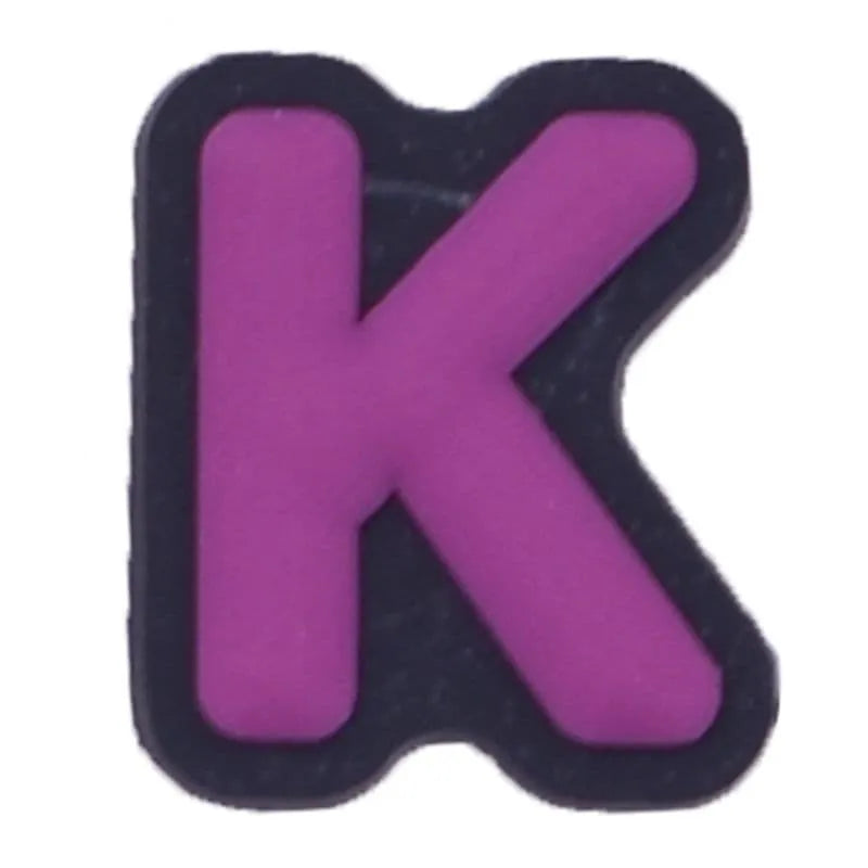Shoe charm - A-Z CAPITAL LETTERS, Colours on Black