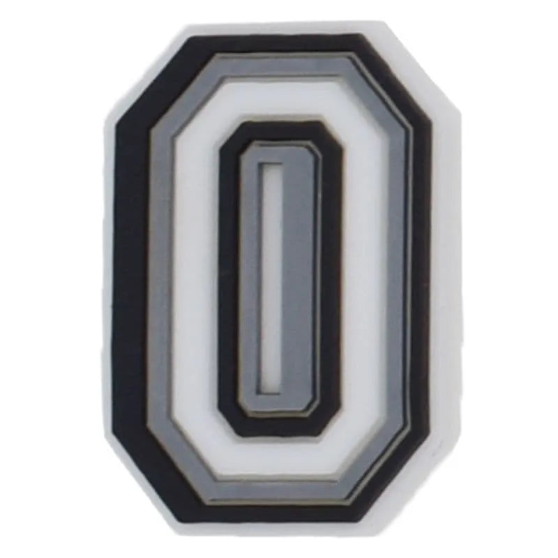 Shoe charm - A-Z CAPITAL LETTERS, Black border with white letters