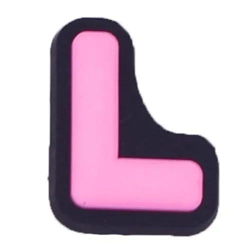 Shoe charm - A-Z CAPITAL LETTERS, Colours on Black