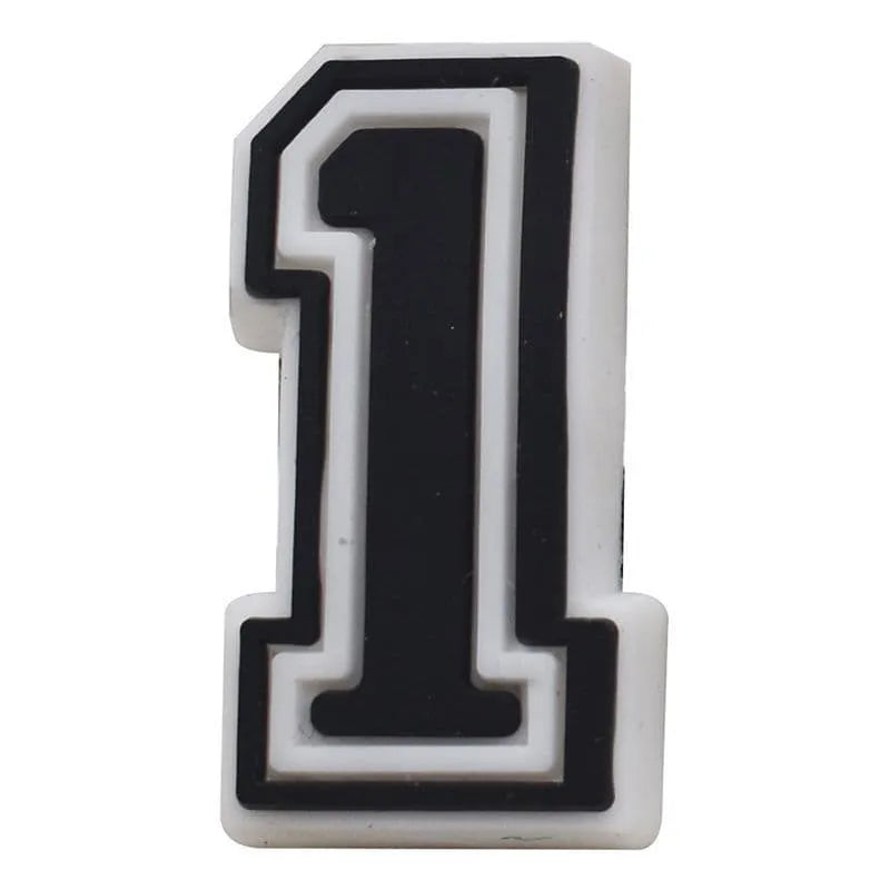 Black and White Number Shoe Charms