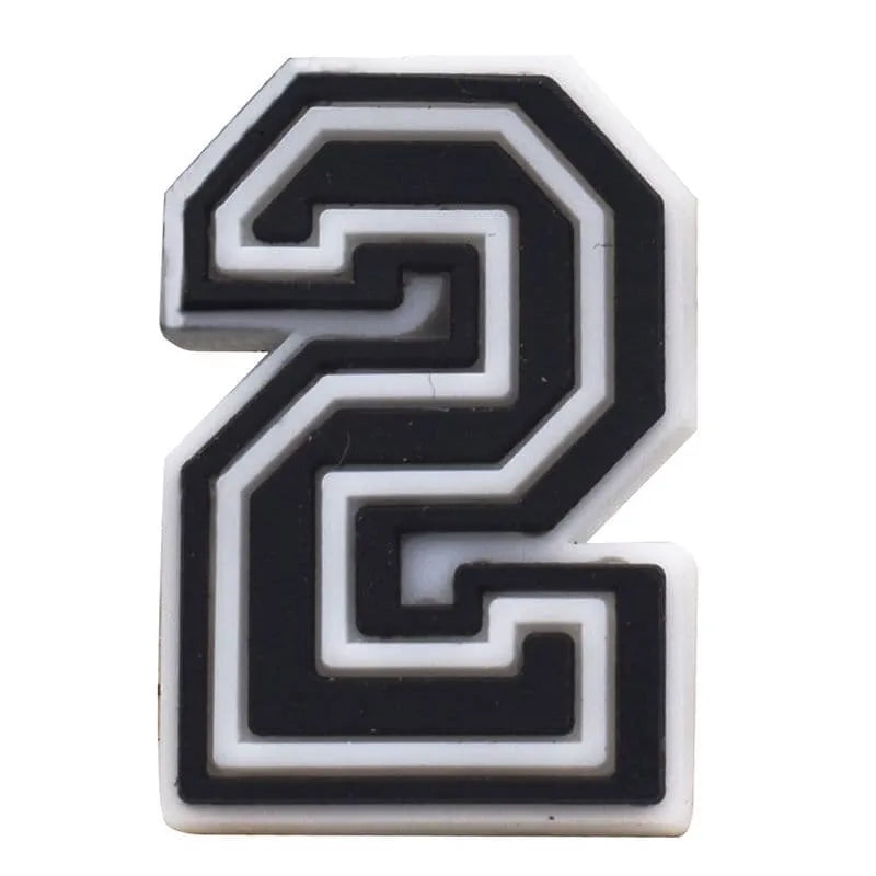 Black and White Number Shoe Charms