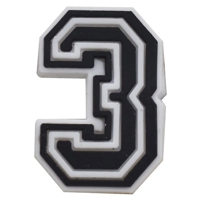 Black and White Number Shoe Charms