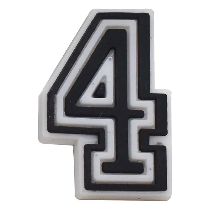 Black and White Number Shoe Charms