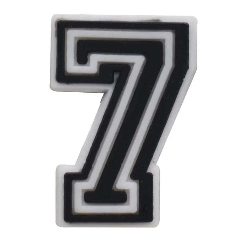 Black and White Number Shoe Charms