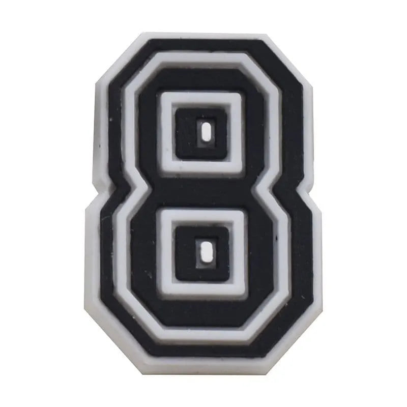 Black and White Number Shoe Charms