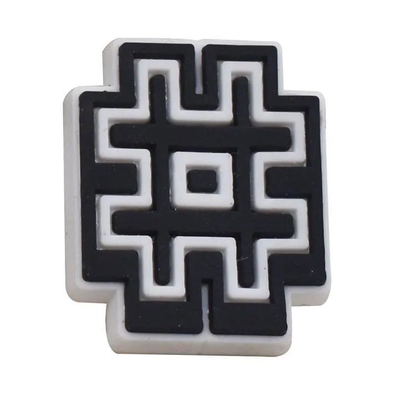 Black and White Number Shoe Charms