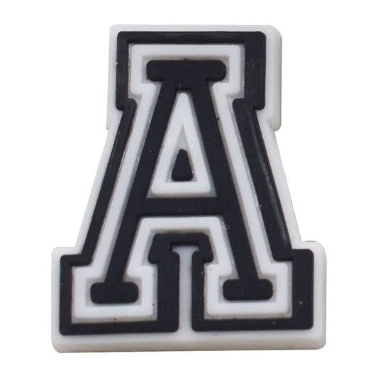 Shoe charm - A-Z CAPITAL LETTERS, Black on White