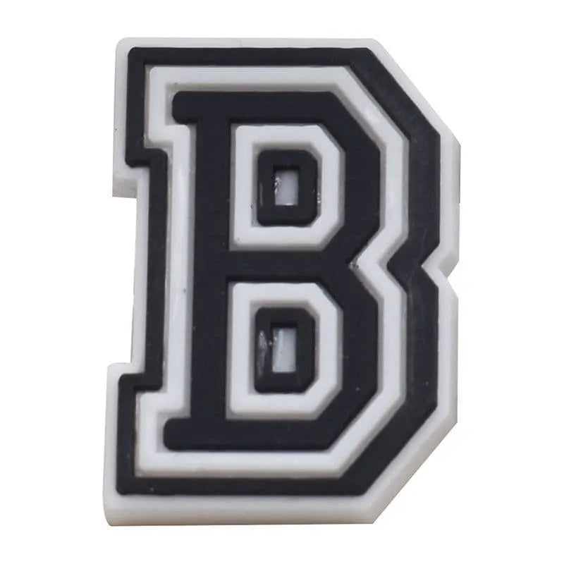 Shoe charm - A-Z CAPITAL LETTERS, Black on White