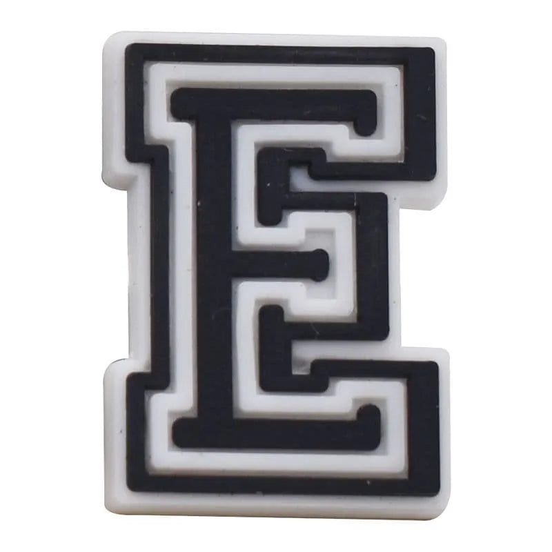 Shoe charm - A-Z CAPITAL LETTERS, Black on White