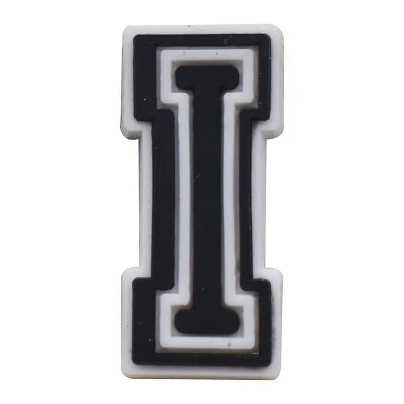 Shoe charm - A-Z CAPITAL LETTERS, Black on White