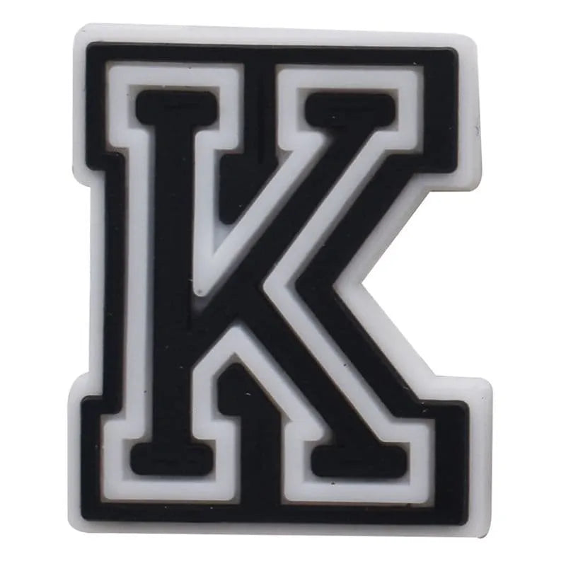 Shoe charm - A-Z CAPITAL LETTERS, Black on White