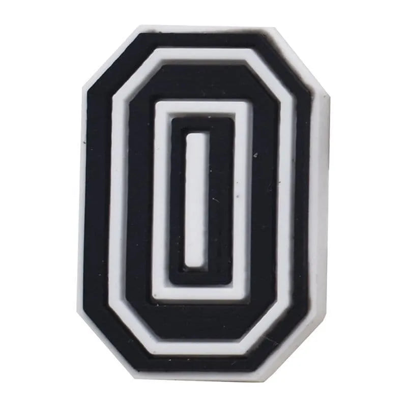 Shoe charm - A-Z CAPITAL LETTERS, Black on White