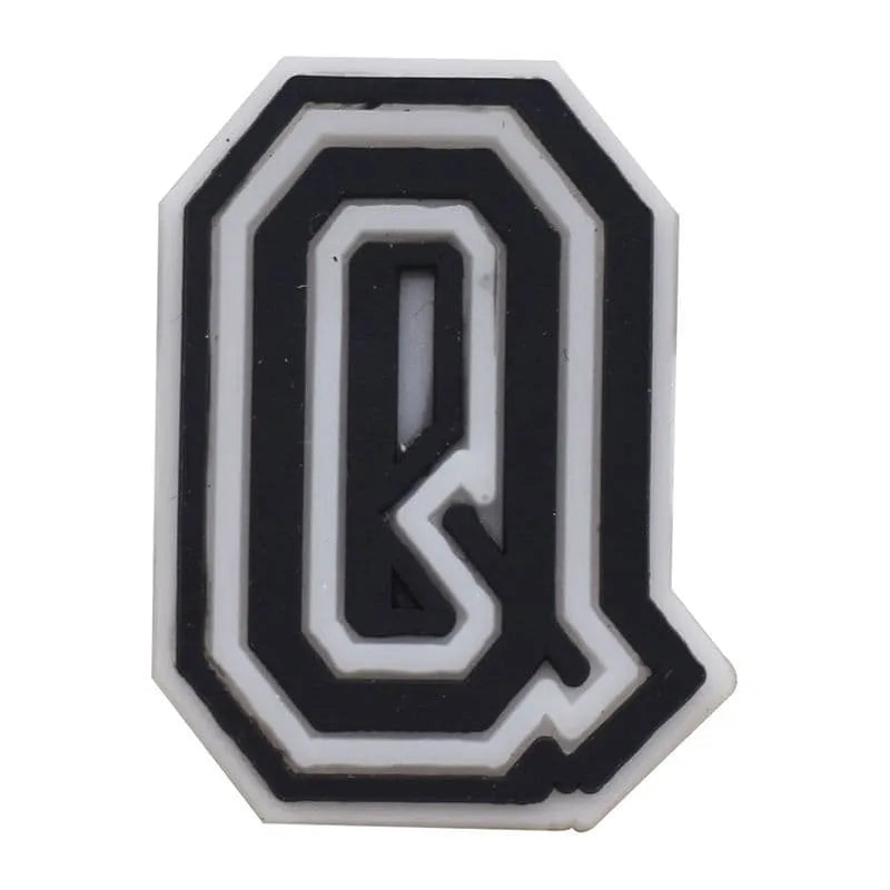 Shoe charm - A-Z CAPITAL LETTERS, Black on White