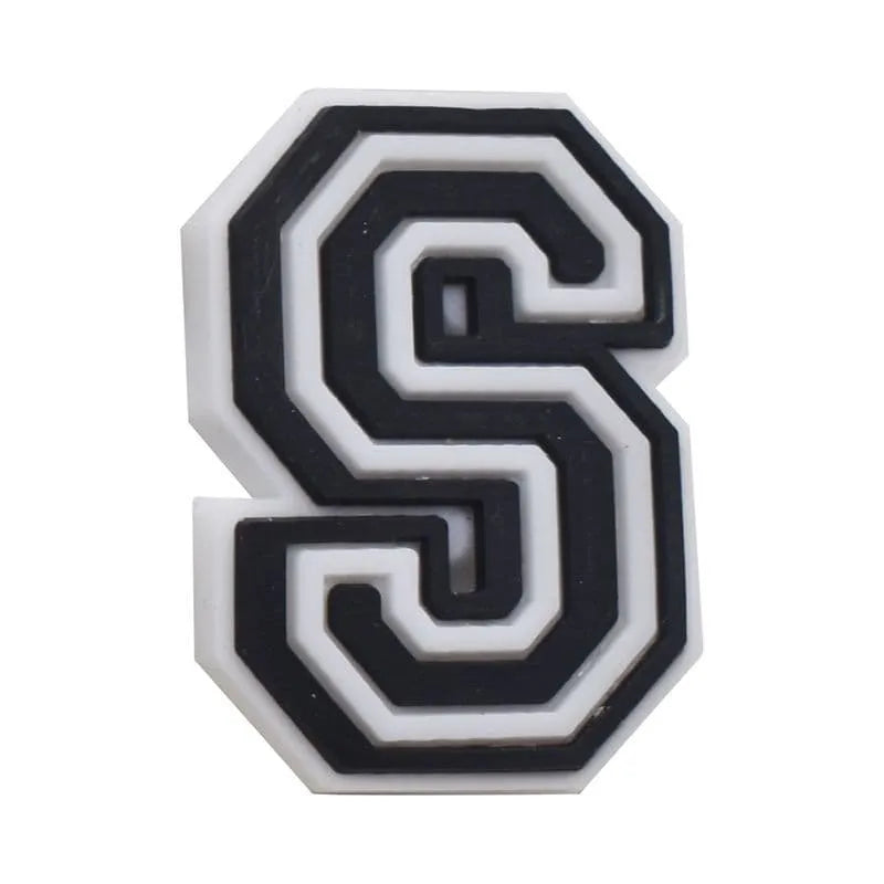 Shoe charm - A-Z CAPITAL LETTERS, Black on White