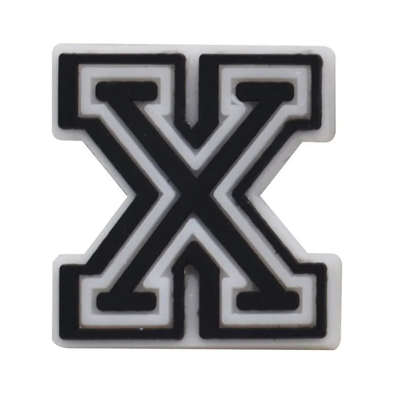 Shoe charm - A-Z CAPITAL LETTERS, Black on White