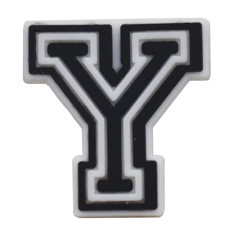 Shoe charm - A-Z CAPITAL LETTERS, Black on White