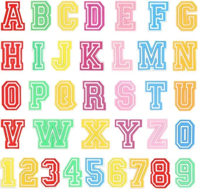 Shoe charm - A-Z CAPITAL LETTERS, Colours with WHITE frame