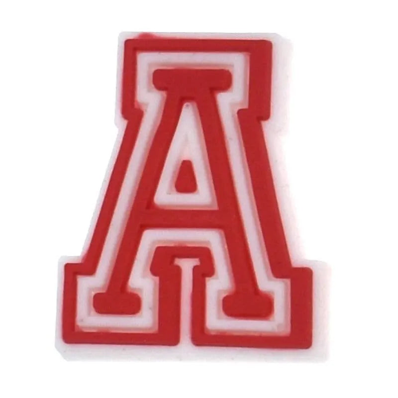 Shoe charm - A-Z CAPITAL LETTERS, Colours with WHITE frame