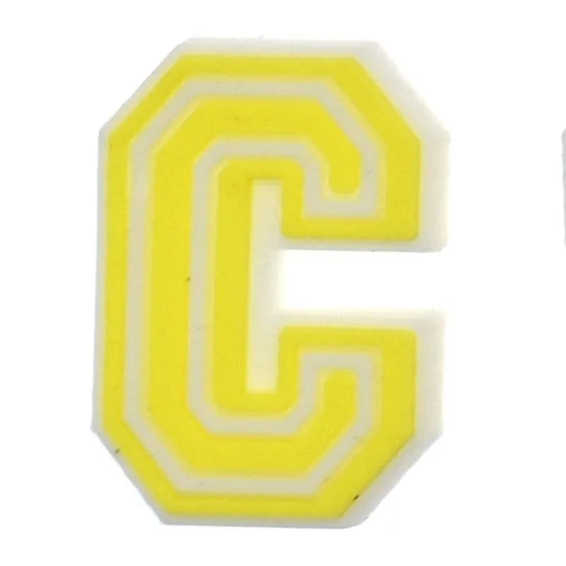 Shoe charm - A-Z CAPITAL LETTERS, Colours with WHITE frame