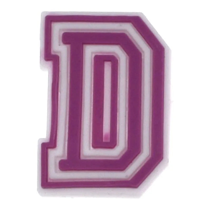 Shoe charm - A-Z CAPITAL LETTERS, Colours with WHITE frame