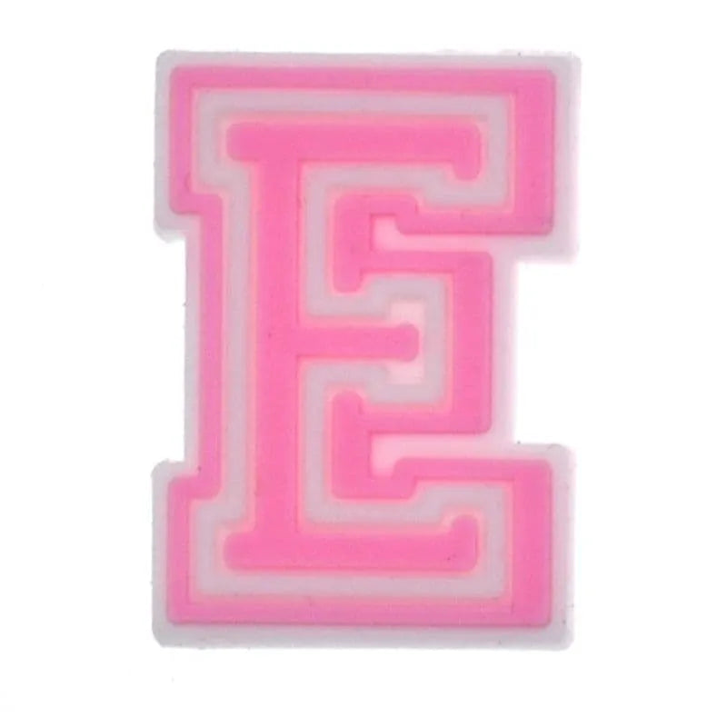 Shoe charm - A-Z CAPITAL LETTERS, Colours with WHITE frame